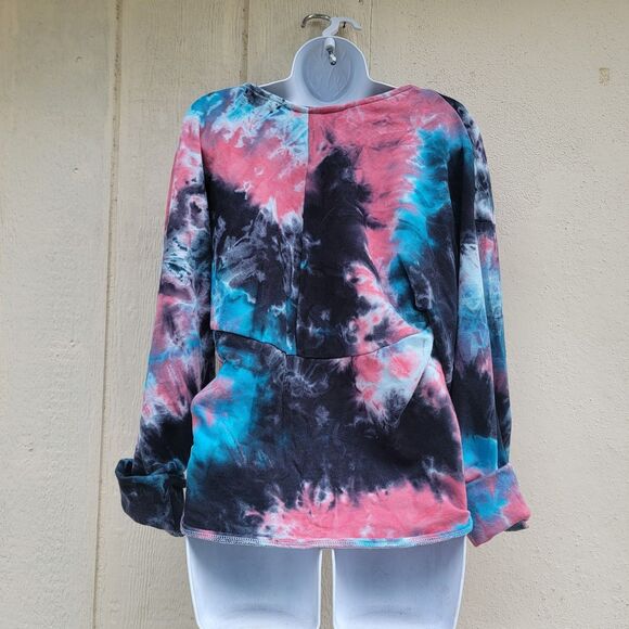 POL Galaxy Print Tie Dyed Pullover Sweater Sz Small Relaxed Fit - Picture 2 of 4